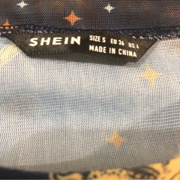 Like new! Women’s SHEIN Galaxy Print Sheer Mesh Top - Picture 4 of 5
